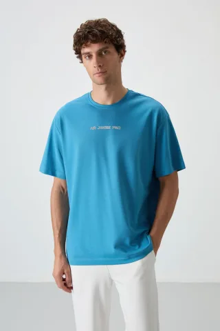 Übergröße Bedrucktes Rundhals-T-Shirt