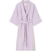 Marc O'Polo Home Damenbademantel Essential Women, Midilänge, Baumwolle, Schalkragen, Gürtel, Waffel-Struktur