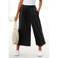 LASCANA Culotte mit extra weitem Bein aus luftig-leichter Viskose bequeme Schlupfhose mit modischen Falten, Strandhose, Sommerhose