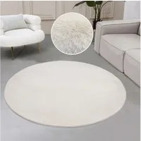 OTTO home Fellteppich Balu, Kunstfell Teppich, Modern, rund, Höhe: 20 mm, Kaninchenfell-Haptik, Langflor, Schlafzimmer, Wohnzimmer, Kinderzimmer