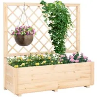 COSTWAY Blumenkasten (1 St), Hochbeet mit Rankgitter, Pflanzkasten, Blumenkübel, 58x35x101cm