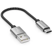 deleyCON 0,15m USB-C Kabel Nylon Ladekabel Datenkabel USB Typ C Handy USB-Kabel