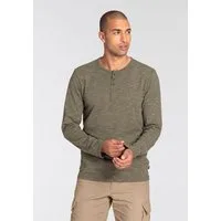 Bruno Banani Langarmshirt schmale Passform, melierte Optik und Druck