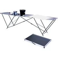 Goods+Gadgets Klapptisch Faltbarer Multifunktionstisch–Melaminbeschichtet,12 kg Stabiler Rahmen (Markttisch, Campingtisch Mehrzwecktisch), höhenverstellbarer Tapeziertisch