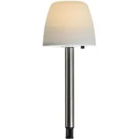 MARELIDA LED Solarleuchte LED Solar Wegleuchte Erdspieß milchig Lampenschirm Garten Balkon, LED Classic, warmweiß (2100K bis 3000K)
