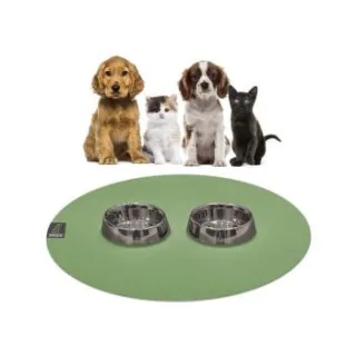 SANOZOO ® - runde Napfunterlage - Öko-Tex und Made in Germany blassgrün 80 cm, 80 cm
