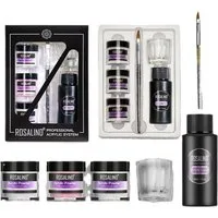 KINSI Nageldesign Zubehör Nageldesign Zubehör Nailart-Pulver-Set 6 pcs,Kristall 3D-Skulpturen, 6-tlg., Nagelverlängerung,Nagelkunst-Kristallpulver, Nageldesign-Werkzeuge