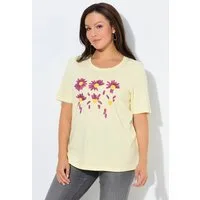 Ulla Popken T-Shirt T-Shirt Blüten Classic Rundhals Halbarm