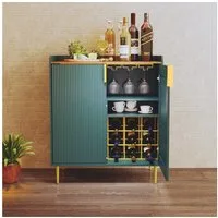HOLTICO Weinschrank Multifunktionaler Bar-Schrank, moderner Kaffeetresen-Schrank (1-St) mit 9 Flaschenregalen, 6 Glas-Halterungen, Schublade & Regalen