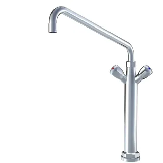 KWC Zweigriffmischer GASTRO Schwenkauslauf, A450, mit Säule, Entleerung, chromeline,100933 100933