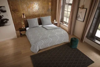 PURE luxury collection Bettwäsche "Zigzag" 3 Stk. Mikrofaser, 135x200, 2 Teilig, Pflegeleicht, Reißverschluss, Luxe, Uni