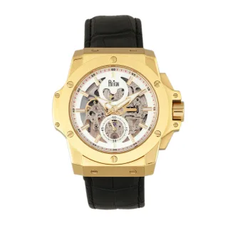 Reign Commodus Automatik-Skelett-Lederarmbanduhr