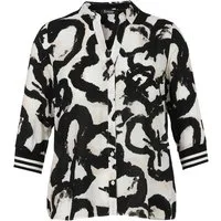 VIA APPIA Langarmbluse Bluse Kragen 3/4 Arm Druck