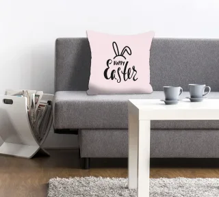 queence Dekokissen "Happy Easter rosa" mit einem österlichen Schriftzug