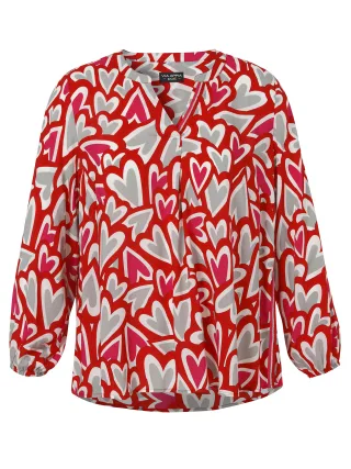 VIA APPIA DUE - Bluse V-Ausschnitt 1/1 Arm Druck rot multicolor - Gr. - 44
