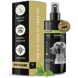 Peticare Anti-Kriebelmücken Gnitzen Spray für Hunde, Sommerekzem vorbeugen 100 ml