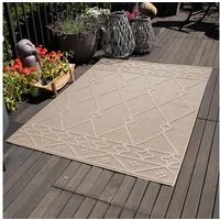 Carpettex Outdoorteppich Berber Design, Läufer, Höhe: 8 mm, In& Outdoor Teppich Beige Berber Design für Küchen Balkon Terrasse