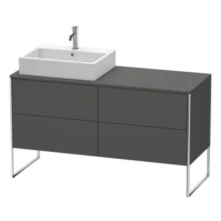 Duravit XSquare Konsolenwaschtischunterbau bodenstehend Graphit Matt 1400x548x778 mm - XS4923L4949 XS4923L4949
