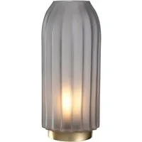 LEONARDO LED Dekolicht Silenzio, aus grauem Glas mit goldenem Sockel