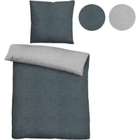 Castell - Markenbettwäsche Wendebettwäsche 0070732, Jersey, 2 teilig, bügelfrei, 100 % Baumwolle, pflegeleicht, ganzjährig, Reißverschluss
