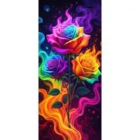 Rötting Design Malen nach Zahlen Diamond Painting Set 5D DIY Motiv neonstrahlende Rosen (Komplett-Set), Diamond Painting Vollbild, Vollständiges Zubehörpaket