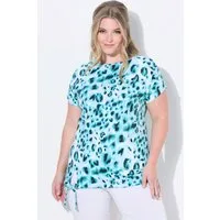 MIAMODA T-Shirt T-Shirt Komfort Fit Leo-Muster Saumknoten
