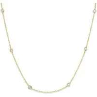 Materia Collierkettchen Damen Collier Gold 925 Silber CO-29-Gold, mit eingefassten Zirkonia Steinen