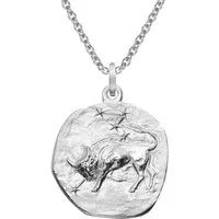 trendor Kette mit Anhänger 51610-05, Sternzeichen Stier Ø 20 mm und 925 Silber