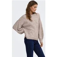 ONLY Strickpullover ONLNELLIE LS O-NECK KNT NOOS Materialmix, regular fit