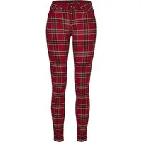 URBAN CLASSICS Stoffhose Urban Classics Damen Ladies Skinny Tartan Pants (1-tlg)