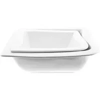 Almina Servierschale 2er Set Wave Style aus Porzellan Salatschüssel in Weiß, (2-tlg)
