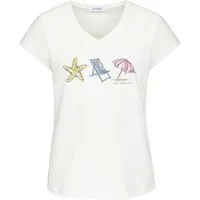 bianca Print-Shirt JULIE mit maritimem Front-Print und Metallic-Effekt
