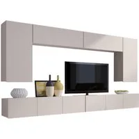 Compleo Wohnwand CALABRO Modern und elegant design, 6er-Set, 2x TV-Lowboard, 2x Wandregal, 2x Hängekommode