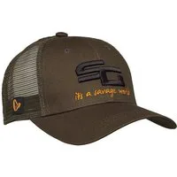 Savage Gear Baseball Cap SG4 Cap One Size Olive Green Trucker Kappe Cappy Baseballmütze One Size, Größenverstellbar