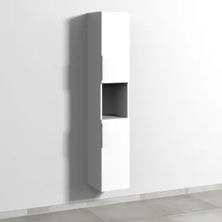 Sanipa 3way Hochschrank mit 2 Türen und 1 offenem Fach, Weiß-Soft UM11343