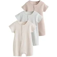 Next Strampler 3er-Pack Baby-Strampler mit 2-Wege-Reißverschluss (3-tlg)