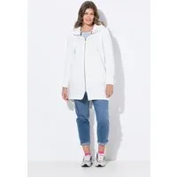 Laurasøn Sweatjacke Sweatjacke lang geschnitten Kapuze Langarm