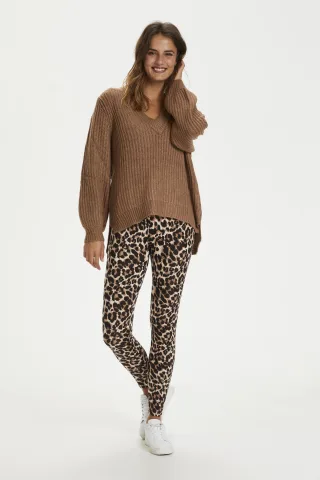 Leggings Slim fit Brown Leo Print leopard