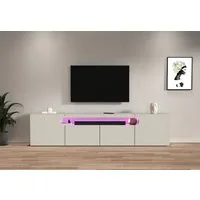 Home affaire Lowboard REAL TV-Möbel, 240 cm breit, 40/60 cm hoch, Hochglanz oder matt, Mit 4 Türen, davon 2 abgerundet, die ein ovales offenes Fach bilden