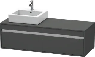 Duravit Ketho Konsolenwaschtischunterbau wandhängend Graphit Matt 1400x550x426 mm - KT6697L4949 KT6697L4949