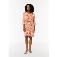 comma Minikleid Kleid Gemustertes Kleid aus Crêpe