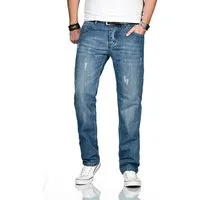 Alessandro Salvarini Straight-Jeans Herren Comfort Fit – Baumwolljeans im 5-Pocket-Style Klassische Jeans aus 100 % Baumwolle mit Knopfleiste