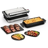 Tefal Kontaktgrill OptiGrill 4in1 XL, Grill/Barbeque/Backofen/komplette Mahlzeit, 2200 W, für bis zu 8 Personen, spülmaschinenfeste Platten und Schalen, GC784D