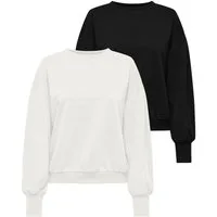 ONLY Sweatshirt ONLBROOKE L/S O-NECK SOLID 2 PACK SWT (Packung, 2-tlg) Baumwollmischung, regular fit