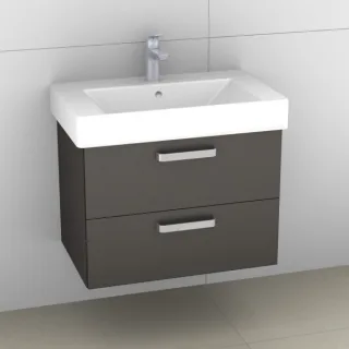 Artiqua 412 Waschtischunterschrank für Strada K0787 Stahlgrau Metallic, 412-WU2L-I17-7141-88 412-WU2L-I17-7141-88