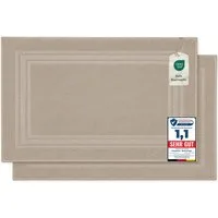 Komfortec Badematte Badvorleger aus 100% Baumwolle, 50x70 cm Duschvorleger, Waschbar Duschmatte, Frottee, Rechteckig, 600 g/m², 2er Set, Saugfähig & Schnelltrocknend