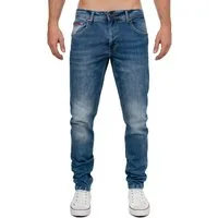 Cipo & Baxx Bikerjeans Herren Slim Fit Hose Stonewashed BA-CD820 Stylisches Stone-Washed-Finish