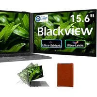blackview 15.6 Zoll FHD Laptop-Bildschirm-Extender, LCD, IPS, 1920x1200 Portabler Monitor (1920x1200 px, Full HD, IPS, 800g, 180°, 14-17,3 Zoll & Windows/Mac/Android/Chrome-Kompatibilität)
