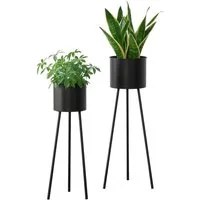en.casa Blumenständer (2 St), »Dalhem« Blumenkübel 2er Set, Metall, schwarz