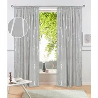OTTO home Gardine Quinnton (2 St), Kräuselband, blickdicht, Blickdicht, 2er‑Set. Metallic‑Akzenten, Kräuselband